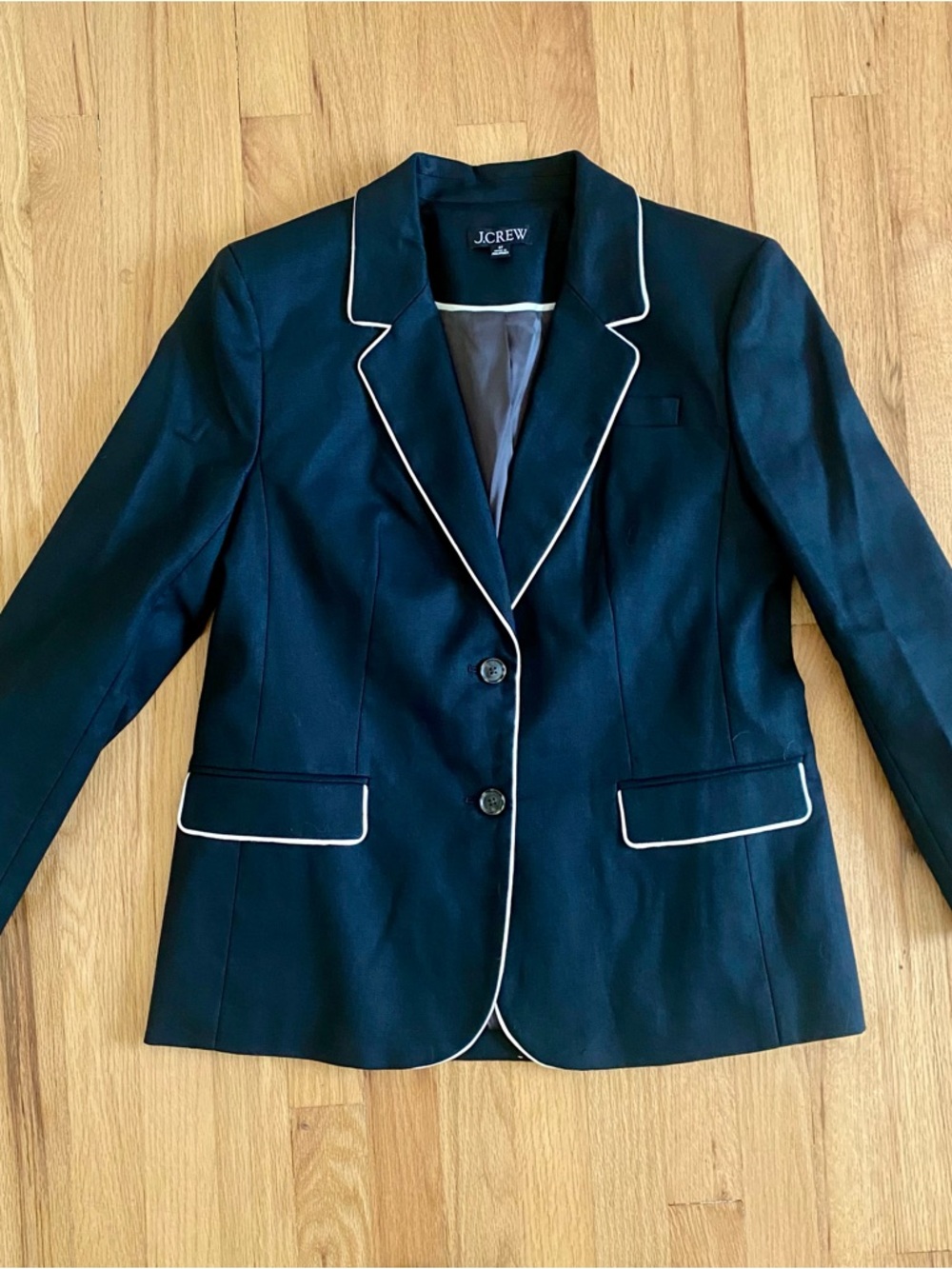 J.Crew Petite Classic Two-Button Blazer in Stretch Linen
